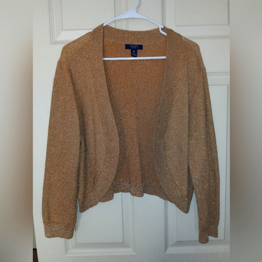 Chaps Metallic Gold Sweater